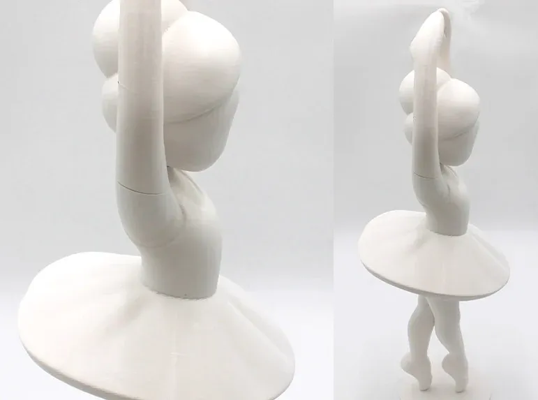 White 3D printed character model produced by 865FabLab