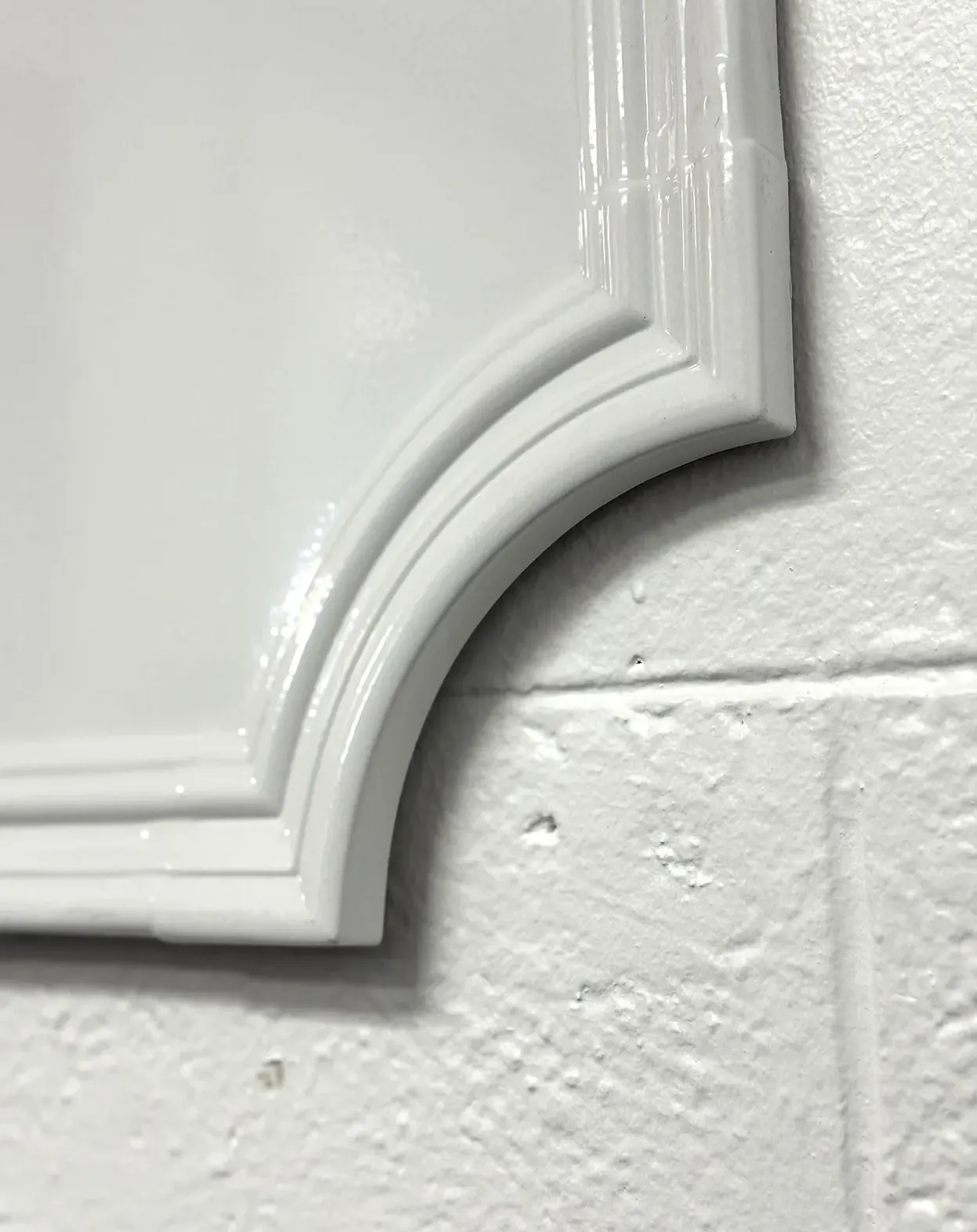 Close detail of a vacuum formed decorative plastic panel