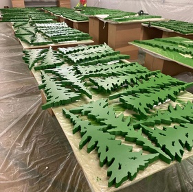 Foam structure used for moss wall and scenic display base