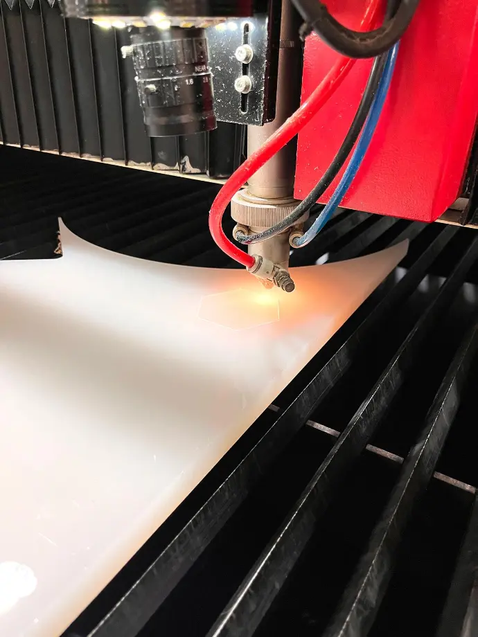 CO2 laser cutting acrylic at 865FabLab in Powell Tennessee