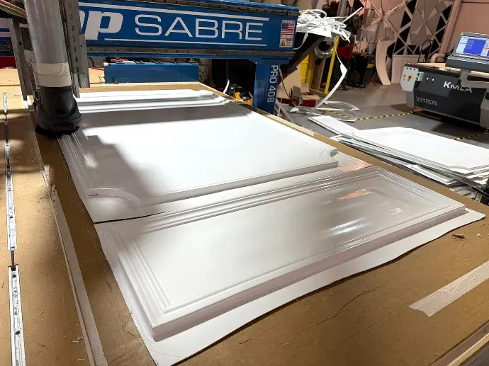 Large white vacuum formed architectural panels