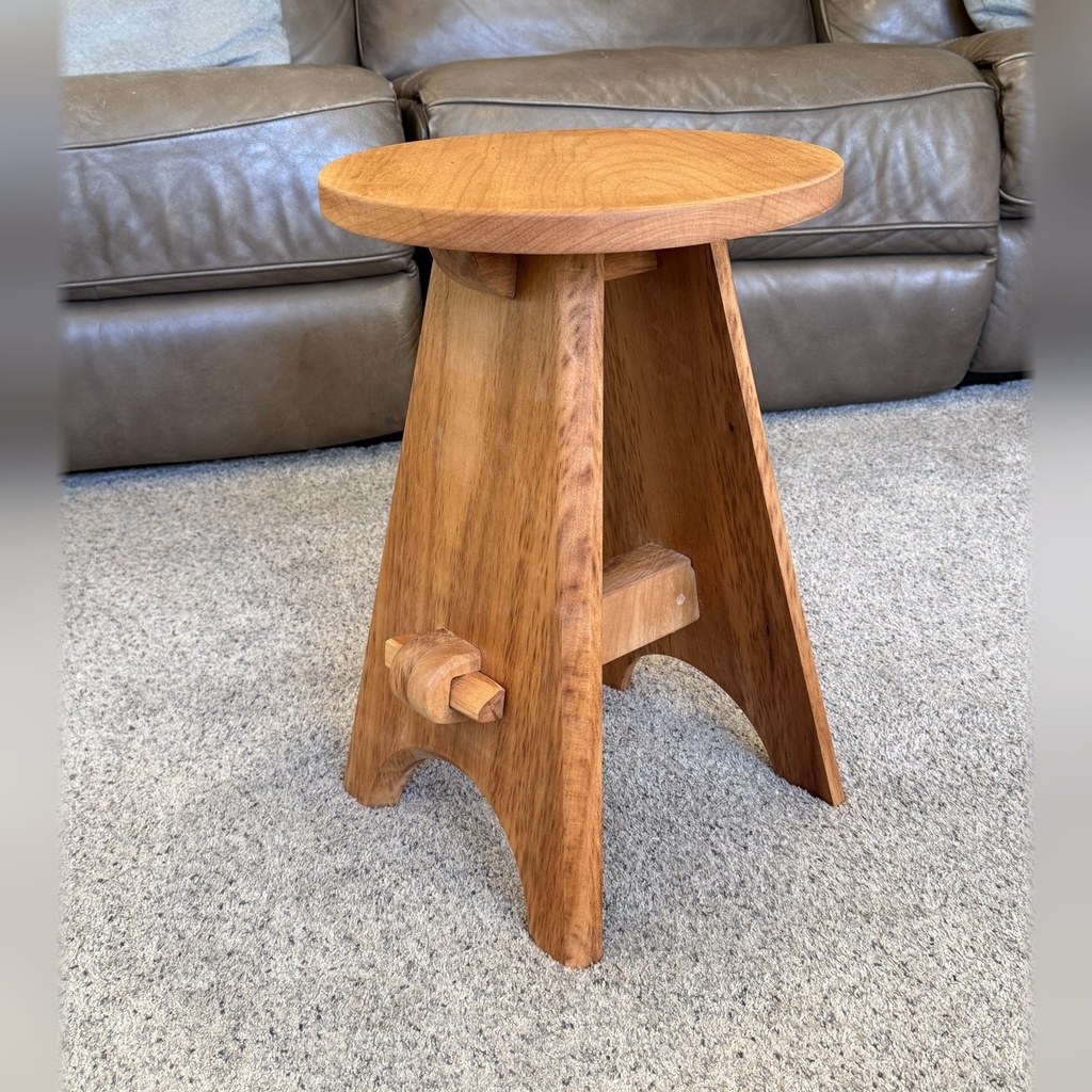 [HS-GA] The Humble Stool — Solid Wood Stool & Drinks Table (Gonçalo Alves (Tigerwood))